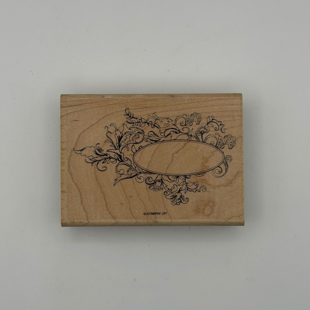 Stampin Up Elizabeth Wood Mounted Rubber‎ Stamp Ornate Filigree Frame 117120